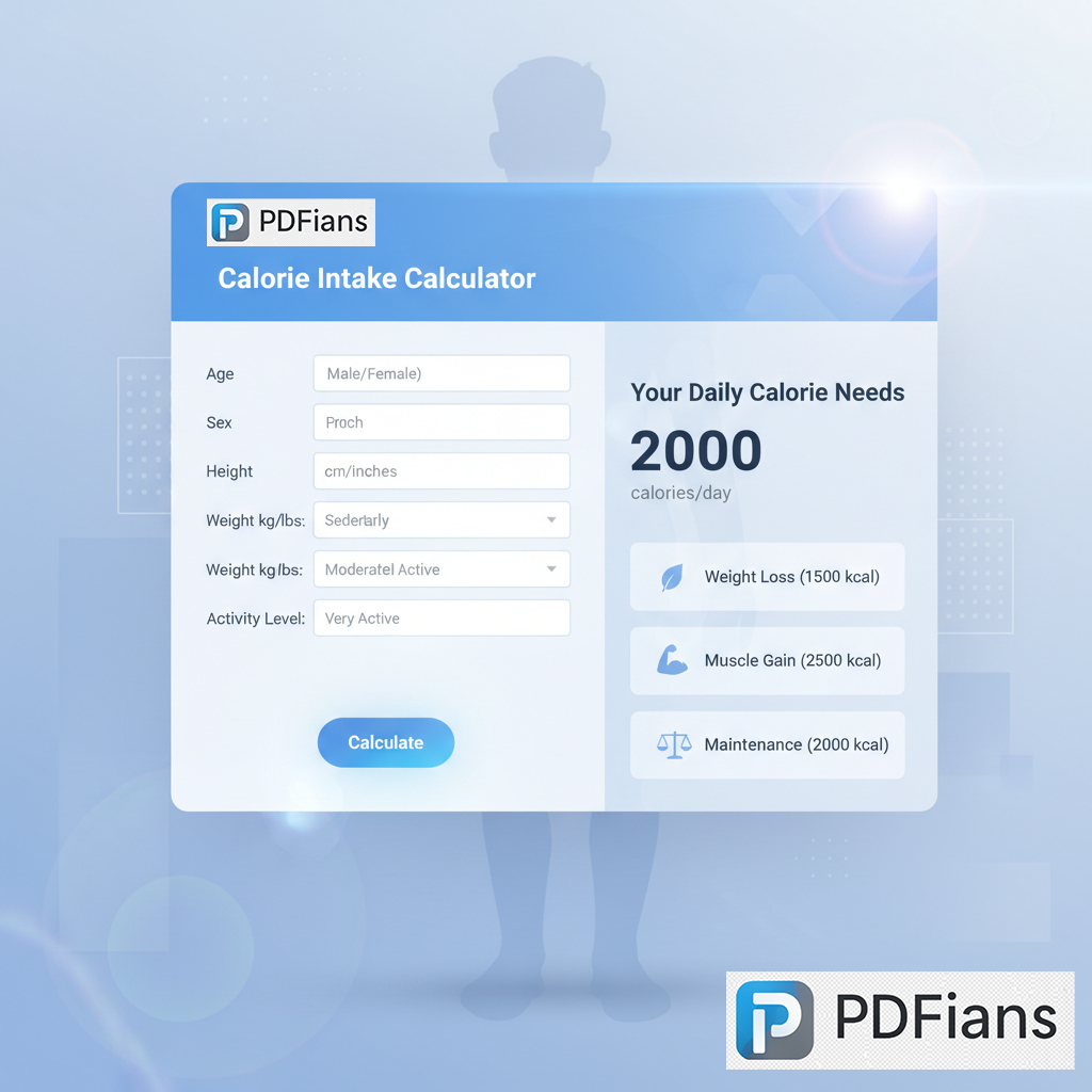 Calorie Intake Calculator-PDFians